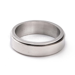 Non-Tarnish 201 Stainless Steel Plain Rotating Fidget Band Ring&nbsp;RJEW-I089-19P