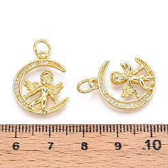 Brass Micro Pave Cubic Zirconia Cross Pendants&nbsp;ZIRC-T016-01G