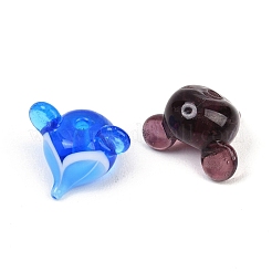 手作りランプワークビーズ  キツネ  ミックスカラー  12~12.5x17.5~18.5x16.5~17mm  穴：1.8~2mm&nbsp;LAMP-T030-01M