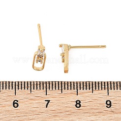 SHEGRACE Brass Micro Pave Cubic Zirconia Stud Earrings&nbsp;XGRQ4N622-727G