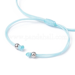 Heart Synthetic Turquoise Braided Bead Bracelets&nbsp;BJEW-JB09822