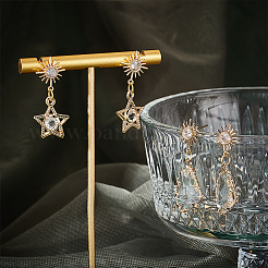Brass Micro Clear Cubic Zirconia Stud Earring Findings&nbsp;KK-UN0002-65
