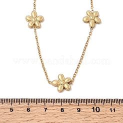 304 Stainless Steel 5-Petal Flower Link Chain Necklaces&nbsp;NJEW-G184-03G