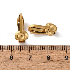 イオンプレーティング(IP) 304 ステンレススチール クリップオンイヤリング金具  18KGP本金メッキ  15.5x10x7.5mm&nbsp;STAS-E103-05G