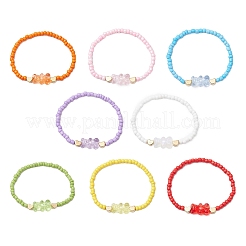 8Pcs 8 Colors Glass Seed Beads Stretch Bracelet Sets&nbsp;BJEW-JB11234