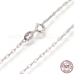Anti-Tarnish Rhodium Plated 925 Sterling Silver Mariner Link Chain Necklaces&nbsp;STER-L059-13P