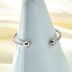 女性用304ステンレススチールオープンカフリング  ステンレス鋼色  usサイズ8 1/2(18.5mm)&nbsp;RJEW-F170-02P