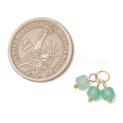 18Pcs 6 Colors Natural Flower Amazonite & White Jade & Green Aventurine & Tiger Eye Pendants&nbsp;PALLOY-JF05160