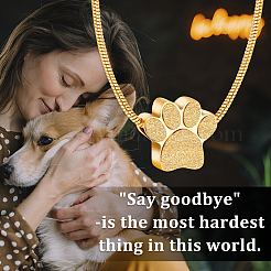 Paw Print Urn Ashes Necklace&nbsp;NJEW-WH0024-01G