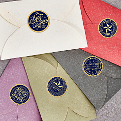 Plastic Self Adhesive Gold Foil Embossed Stickers&nbsp;DIY-WH0219-017
