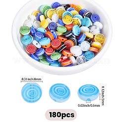 180Pcs Flat Round Handmade Millefiori Glass Beads&nbsp;LK-PA0001-09