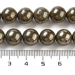 Natural Pyrite Round Beads Strands&nbsp;G-F197-10-10mm
