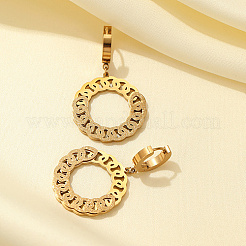 304 Stainless Steel Dangle Hoop Earrings&nbsp;RT4802