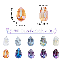 120Pcs 10 Colors Electroplate Glass Beads&nbsp;GLAA-GA0001-50