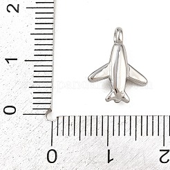 304ステンレススチールチャーム  飛行機  ステンレス鋼色  14x11x3.5mm  穴：1.6mm&nbsp;LS-STAS-I360-02P