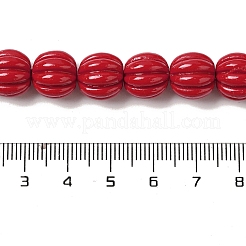 合成サンゴビーズ連売り  染め  カボチャのビーズ  ミックスカラー  11x10.5mm  穴：4mm  約37個/連  15.35''（39センチメートル）&nbsp;CORA-P009-01