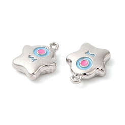合金エナメルチャーム  モンスターチャーム  ステンレス鋼色  14.5x12x4mm  穴：1.5mm&nbsp;ENAM-D050-07P