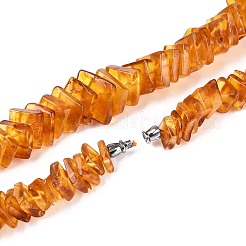Natural Amber Square Graduated Beaded Necklaces&nbsp;NJEW-T019-03