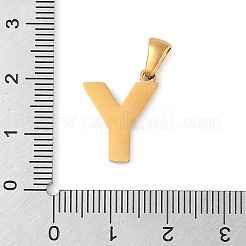 PVD真空メッキ304ステンレスペンダント  ゴールドカラー  レターチャーム  文字y  15.5x13.5x1.5mm  穴：5x3mm&nbsp;STAS-Z072-01G-Y