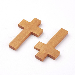 メープルウッドパーツ  クロス  ペルー  42x24.5x4mm  穴：2mm&nbsp;WOOD-S037-101