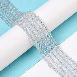 天然トパーズビーズ連売り  多面カット  ラウンド  グレードA  4mm  穴：0.3mm  約97個/連  15.55インチ（39.5cm）&nbsp;G-C080-A01-01