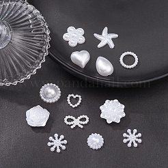 100Pcs 12 Styles ABS Plastic Imitation Pearl Cabochons&nbsp;SACR-YW0001-56