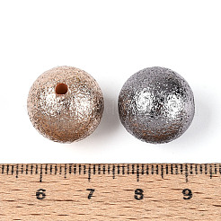 テクスチャ加工されたメッキ不透明アクリルビーズ  ラウンド  ミックスカラー  16mm  穴：2~2.5mm&nbsp;PACR-T019-02M