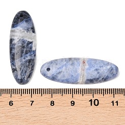 天然石ソーダライトペンダント  ライスチャーム  37~40x13~13.5x4.5~5mm  穴：1.2mm&nbsp;G-K381-14D