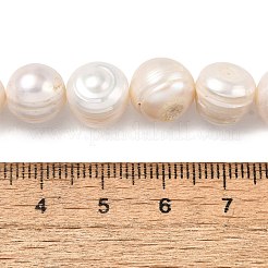 天然養殖淡水パールビーズ連売り  ポテト  グレードa ++  雪  11~12mm  穴：0.6mm  約34個/連  13.78~13.9インチ（35~35.3cm）&nbsp;PEAR-I007-07T-02