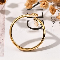 Snake 304 Stainless Steel Open Cuff Rings for Women&nbsp;RJEW-M046-02G