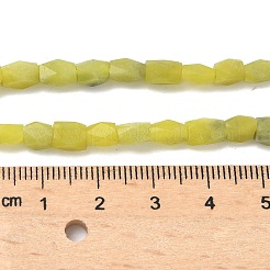天然のアフガンジェイドビーズ連売り  多面カット  コラム  黄緑  6~8.5x3.5~4.5x3.5~4.5mm  穴：0.8mm  約57個/連  14.96インチ（38cm）&nbsp;G-L644-E01-01B
