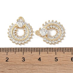Brass Micro Pave Clear Cubic Zirconia Pendants&nbsp;KK-S367-09A