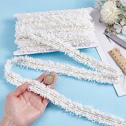 9ヤードのポリエステルプリーツレーストリム  衣服アクセサリーのトリミング  ベージュ  1~1-1/8インチ（26~28mm）&nbsp;OCOR-HY0001-28
