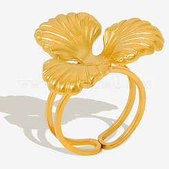 Stylish 304 Stainless Steel Clover Cuff Ring for Women&nbsp;UH3775-2