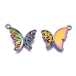 Rainbow Color Alloy Pendant Enamel & Rhinestone Settings&nbsp;PALLOY-N163-138-NR