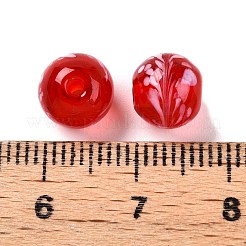手作りランプワークビーズ  花の丸  ミックスカラー  12x12~12.5mm  穴：1.2~1.6mm&nbsp;LAMP-T023-03C-01