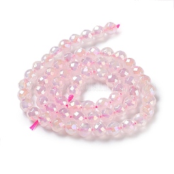 Electroplated Natural Rose Quartz Beads Strands&nbsp;G-Z038-A03-01AB