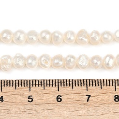天然養殖淡水パールビーズ連売り  研磨両側  グレード4a+  フローラルホワイト  4~5mm  穴：0.7mm  約70~71個/連  33~33.3cm&nbsp;PEAR-P064-19D-08E