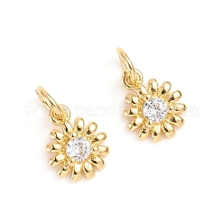 Brass Micro Pave Cubic Zirconia Pendants&nbsp;ZIRC-E164-16G