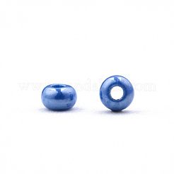 11/0 チェコ不透明ガラスシードビーズ  光沢のある  ラウンド  スレートブルー  2.2x1.5mm  穴：0.7mm  約500 G /袋&nbsp;SEED-N004-003B-09