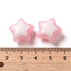 模造ゼリー透明アクリルビーズ  ツートン  スター  ピンク  17x18x3mm  穴：3.5mm  20個/セット&nbsp;SACR-R741-03F