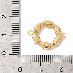 Brass Pave Clear Cubic Zirconia Horse Eye Ring Links Connector Charms&nbsp;KK-M294-02G