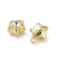 合金ラインストーンペンダント  スター  ゴールドカラー  12x10x7mm  穴：1.5mm&nbsp;PALLOY-R145-22G