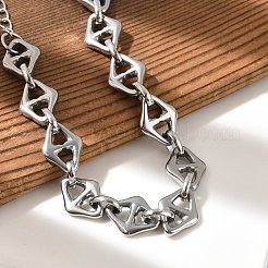 304 Stainless Steel Rhombus Link Chains Bracelets for Men & Women&nbsp;BJEW-D042-29P