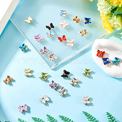 28pcs 14 colors Light Golden Alloy Glass Charms&nbsp;FIND-TA0005-94