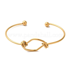 Ion Plating(IP) 304 Stainless Steel Open Cuff Bangles for Women&nbsp;BJEW-Z071-02G