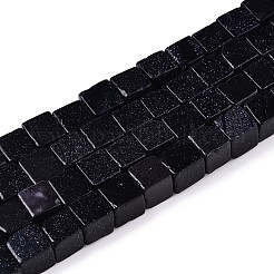 Synthetic Blue Goldstone Beads Strands&nbsp;G-T139-8x8-18B