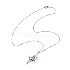 Star Alloy Cable Chain Pendant Necklaces for Women&nbsp;NJEW-JN05039