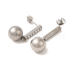304 Stainless Steel Inlay Rhinestone Stud Earrings for Women&nbsp;EJEW-M024-06A-P