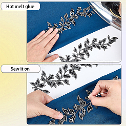 4Pcs Polyester Iron on/Sew On Patches&nbsp;PATC-CP0001-11B